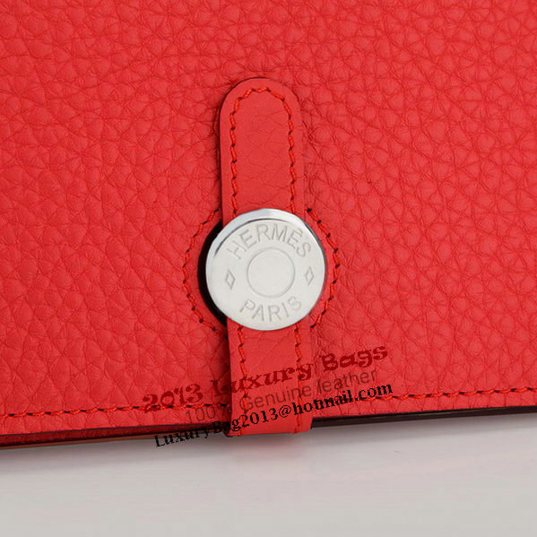 Hermes Dogon Combined Wallet A508 Light Red