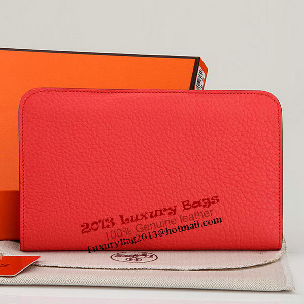 Hermes Dogon Combined Wallet A508 Light Red