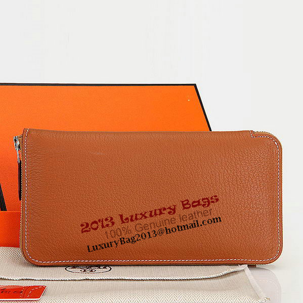 Hermes Evelyn Long Zip Wallet A808 Camel