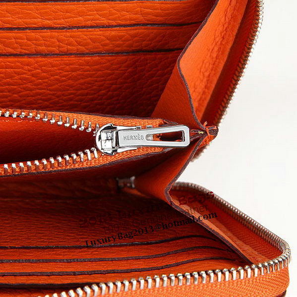 Hermes Evelyn Long Zip Wallet A808 Orange