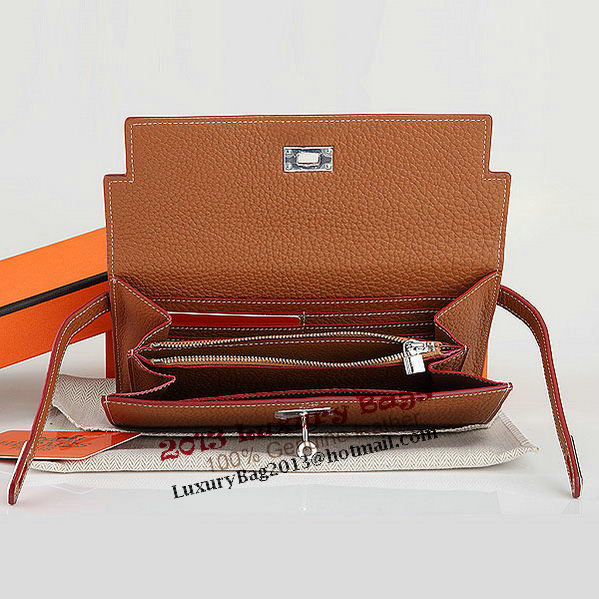 Hermes Kelly Original Leather Bi-Fold Wallet A708 Camel