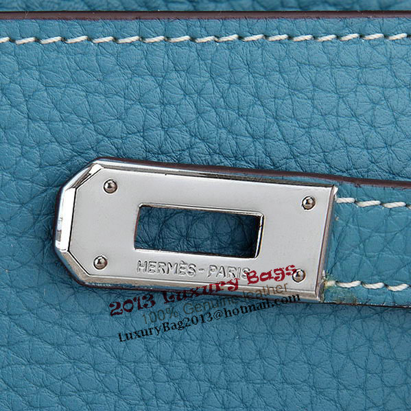 Hermes Kelly Original Leather Bi-Fold Wallet A708 Light Blue