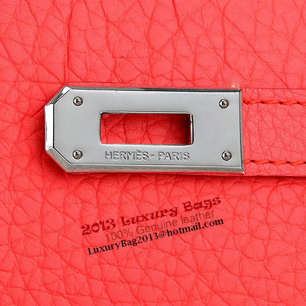 Hermes Kelly Original Leather Bi-Fold Wallet A708 Light Red