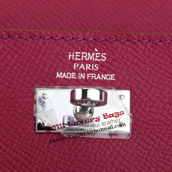 Hermes Kelly Original Saffiano Leather Bi-Fold Wallet A708 Burgundy