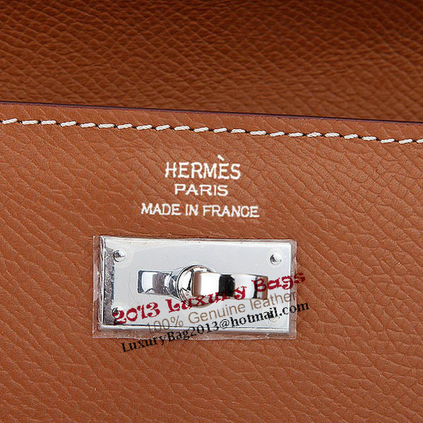 Hermes Kelly Original Saffiano Leather Bi-Fold Wallet A708 Camel