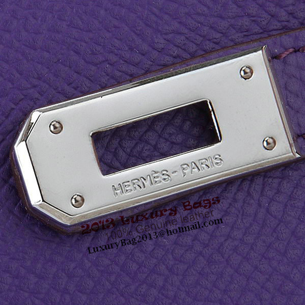 Hermes Kelly Original Saffiano Leather Bi-Fold Wallet A708 Purple