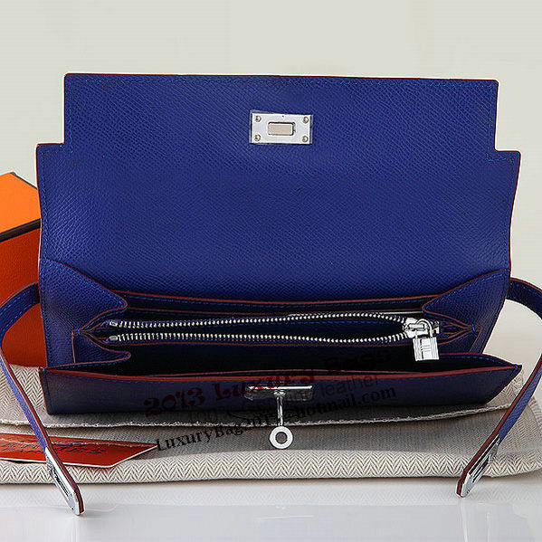 Hermes Kelly Original Saffiano Leather Bi-Fold Wallet A708 RoyalBlue