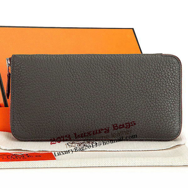 Hermes Zipper Wallet Original Leather A309 Brown