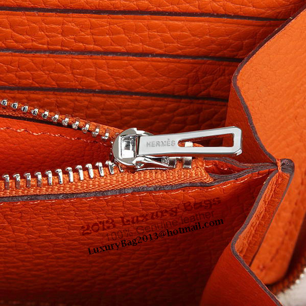 Hermes Zipper Wallet Original Leather A309 Orange