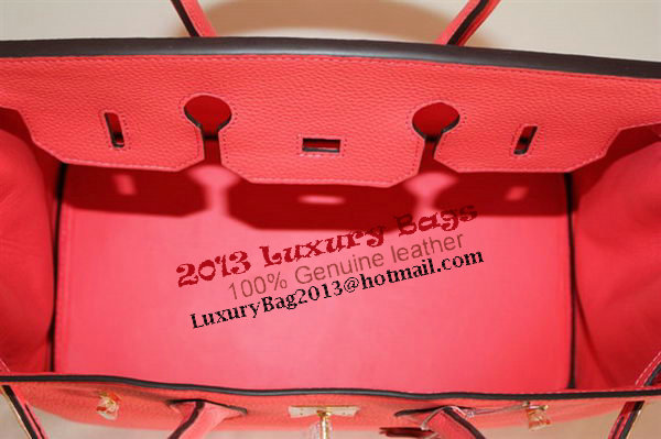 Hermes Birkin 35CM Tote Bag Light Red Clemence Leather H6089 Gold