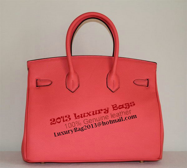 Hermes Birkin 35CM Tote Bag Light Red Clemence Leather H6089 Gold