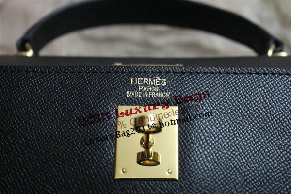 Hermes Kelly 32cm Shoulder Bag Black Saffiano Leather K32 Gold