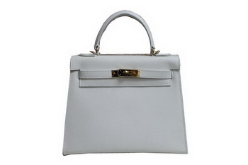 Hermes Kelly 32cm Shoulder Bag White Saffiano Leather K32 Gold