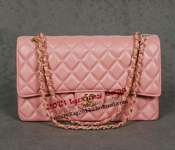 Chanel Classic Flap Bag 1113 Pink Sheep Leather Gold