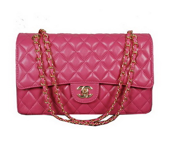 Chanel Classic Flap Bag 1113 Rose Sheep Leather Gold