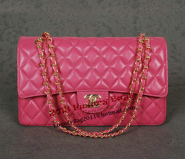 Chanel Classic Flap Bag 1113 Rose Sheep Leather Gold