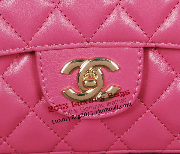 Chanel Classic Flap Bag 1113 Rose Sheep Leather Gold