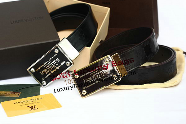 Louis Vuitton Black Leather Belt LV2054