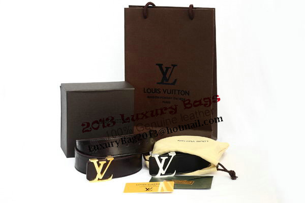 Louis Vuitton Black Leather Belt LV2057