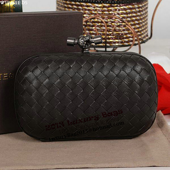 Bottega Veneta Intrecciato Sheepskin Impero Ayers Knot Clutch 11308 Black