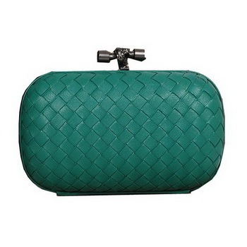 Bottega Veneta Intrecciato Sheepskin Impero Ayers Knot Clutch 11308 Green