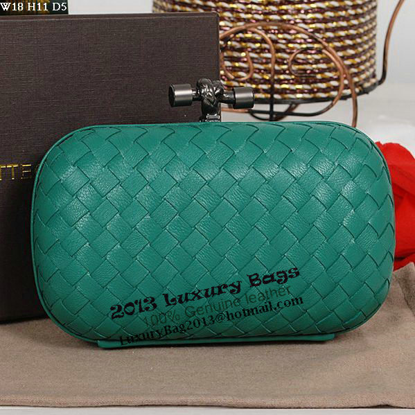 Bottega Veneta Intrecciato Sheepskin Impero Ayers Knot Clutch 11308 Green