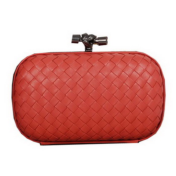 Bottega Veneta Intrecciato Sheepskin Impero Ayers Knot Clutch 11308 Light Red