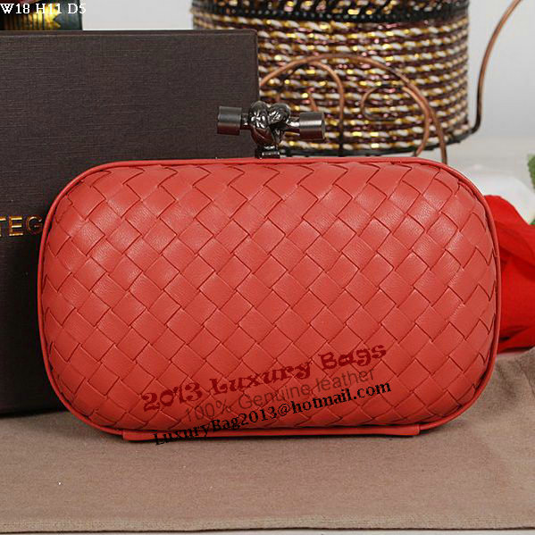 Bottega Veneta Intrecciato Sheepskin Impero Ayers Knot Clutch 11308 Light Red