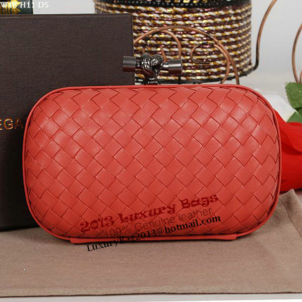 Bottega Veneta Intrecciato Sheepskin Impero Ayers Knot Clutch 11308 Light Red