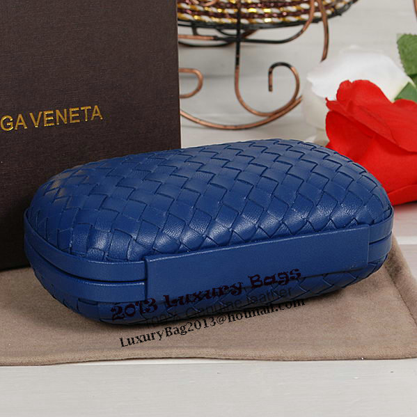 Bottega Veneta Intrecciato Sheepskin Impero Ayers Knot Clutch 11308 RoyalBlue