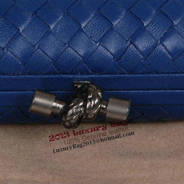 Bottega Veneta Intrecciato Sheepskin Impero Ayers Knot Clutch 11308 RoyalBlue