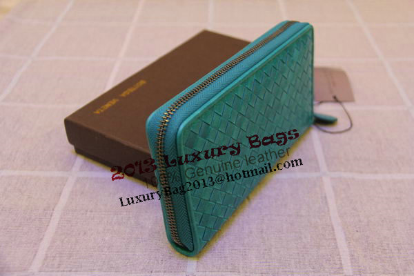 Bottega Veneta Intrecciato Nappa Zip Around Wallet 17004 Light Green