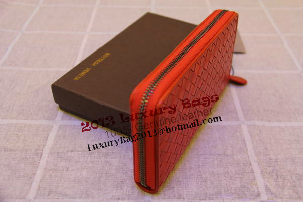 Bottega Veneta Intrecciato Nappa Zip Around Wallet 17004 Orange