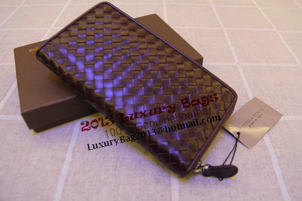 Bottega Veneta Intrecciato Nappa Zip Around Wallet 17004 Purple