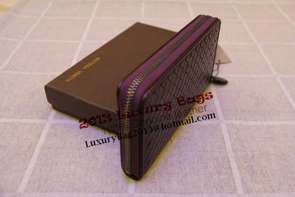 Bottega Veneta Intrecciato Nappa Zip Around Wallet 17004 Purple