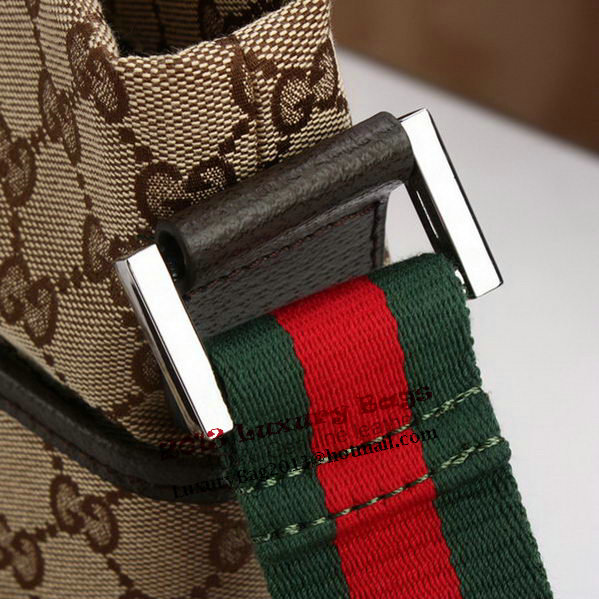 Gucci GG Canvas Medium Messenger Bag 189751 Brown