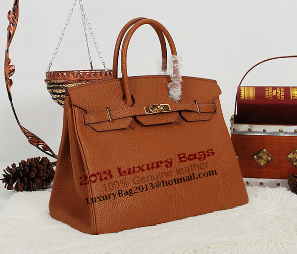 Hermes Birkin 35CM Tote Bag Camel Clemence Leather H35 Gold