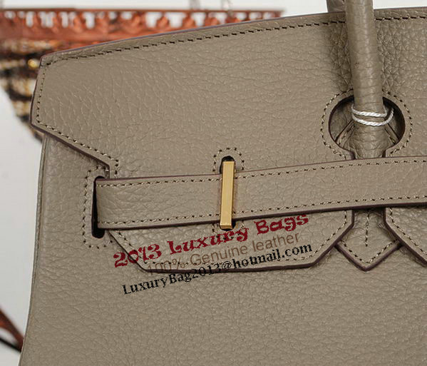 Hermes Birkin 35CM Tote Bag Gray Clemence Leather H35 Gold