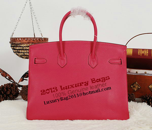 Hermes Birkin 35CM Tote Bag Rose Clemence Leather H35 Silver