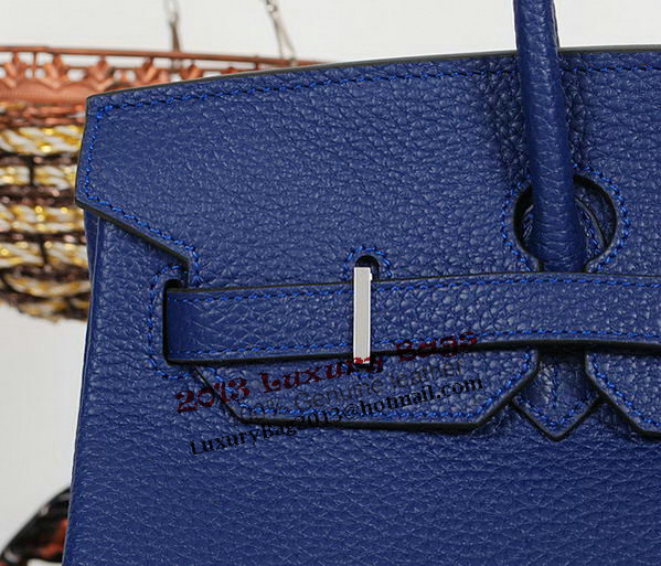 Hermes Birkin 35CM Tote Bag RoyalBlue Clemence Leather H35 Silver