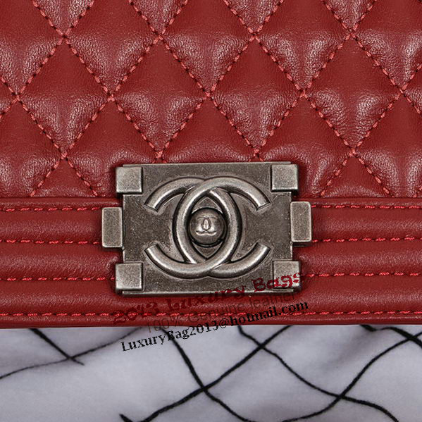 Boy Chanel Flap Shoulder Bag in Sheepskin Leather A58500 Maroon