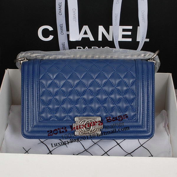 Boy Chanel Flap Shoulder Bag in Sheepskin Leather A58500 RoyalBlue