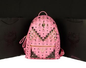 MCM Stark Backpack Jumbo in Calf Leather 8100 Pink