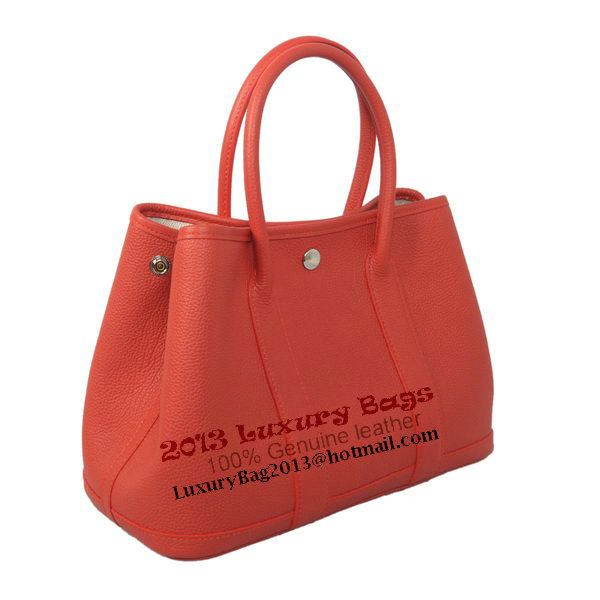 Hermes Garden Party 30CM Bag Calf Leather Red