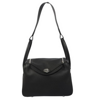 Hermes Lindy 30CM Havanne Shoulder Bag Black