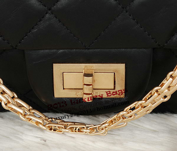 Chanel A30227 Black Sheepskin Leather Jumbo Flap Bags Gold