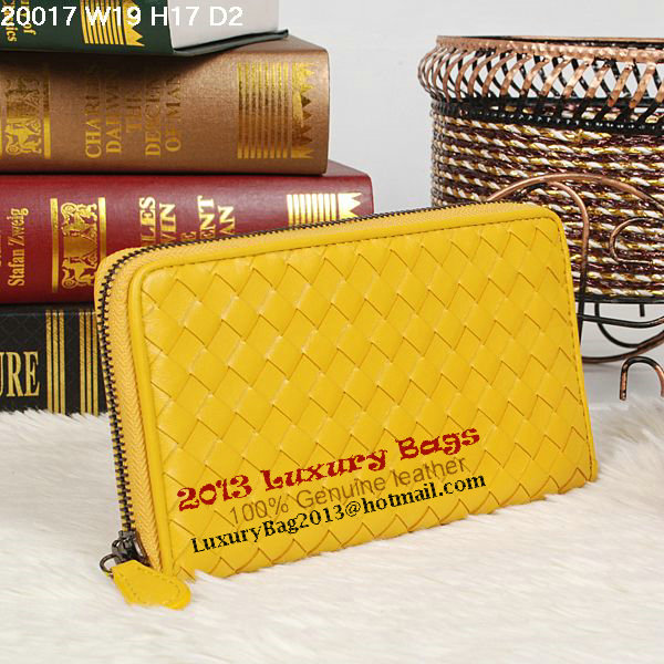 Bottega Veneta Intrecciato Nappa Zip Around Wallet BV20017 Lemon