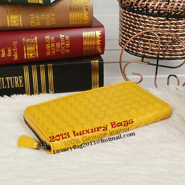 Bottega Veneta Intrecciato Nappa Zip Around Wallet BV20017 Lemon