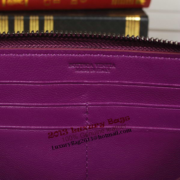 Bottega Veneta Intrecciato Nappa Zip Around Wallet BV20017 Purple