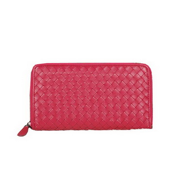 Bottega Veneta Intrecciato Nappa Zip Around Wallet BV20017 Rose